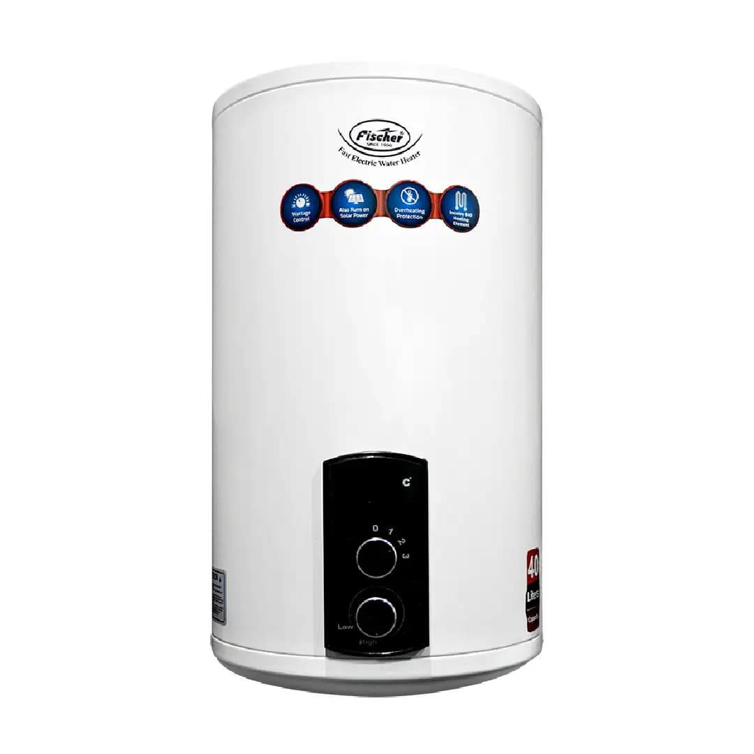 Fischer R-40 Eco Watt Electric Geyser (40Ltr) Water Heater, Wattage Control 800-1200-2000 watts