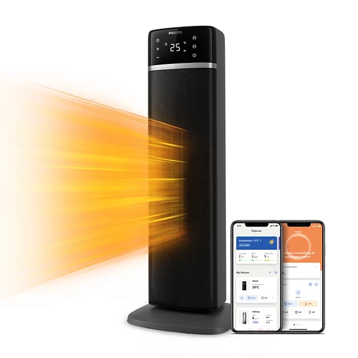 Philips CX5120/11 Smart Tower Ceramic Heater, Rapid 2 Sec Heating, Connected to Air+ App