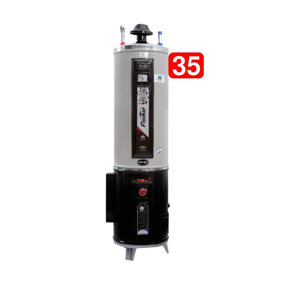 Fischer Hybrid Geyser 35 Gallon/130Ltr (Electric+Gas), Deluxe Series, Imported Glass Wool, Auto Ignition