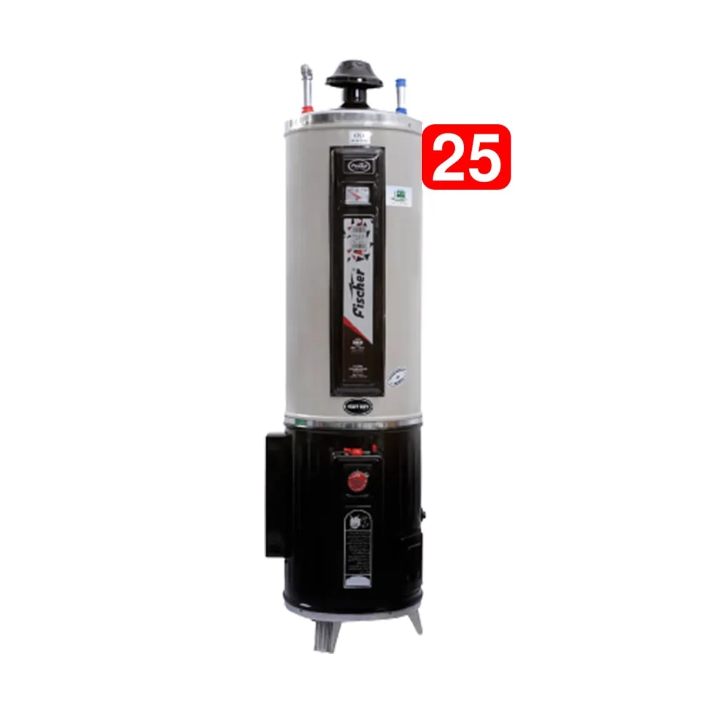 Fischer Hybrid Geyser 25 Gallon/100Ltr (Electric+Gas), Deluxe Series, Imported Glass Wool, Auto Ignition
