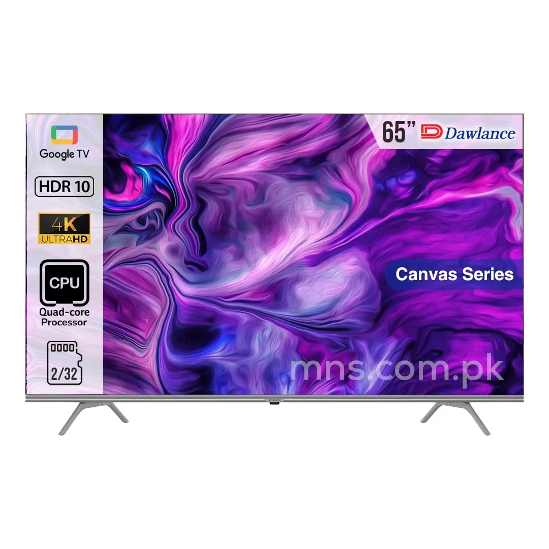Dawlance 65G3AP Canvas Series 65″ 4K UHD Android Smart Led TV, Sharp Colors, Metal Frame, Refresh Rate 60Hz