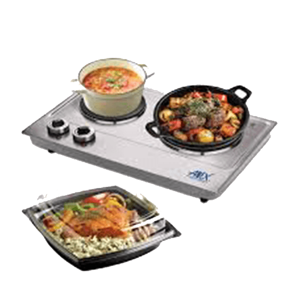 Anex AG-3062 Stainless Steel Double Hot Plate, 2500w